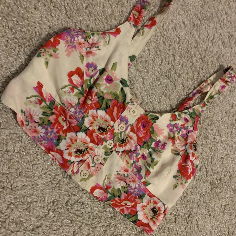 *SOLD*,Honey Punch Boho Floral Super Crop Top- sz Small